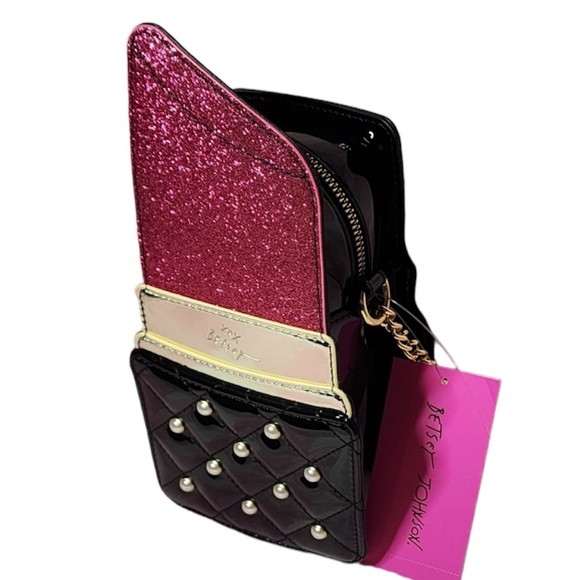 Betsey Johnson Lipstick Glitter Crossbody- BNWT - Picture 5 of 5